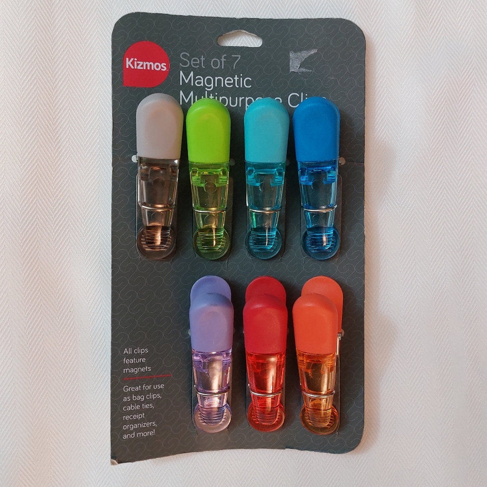 Kizmos Set of 7 Magnetic Multipurpose Clips New